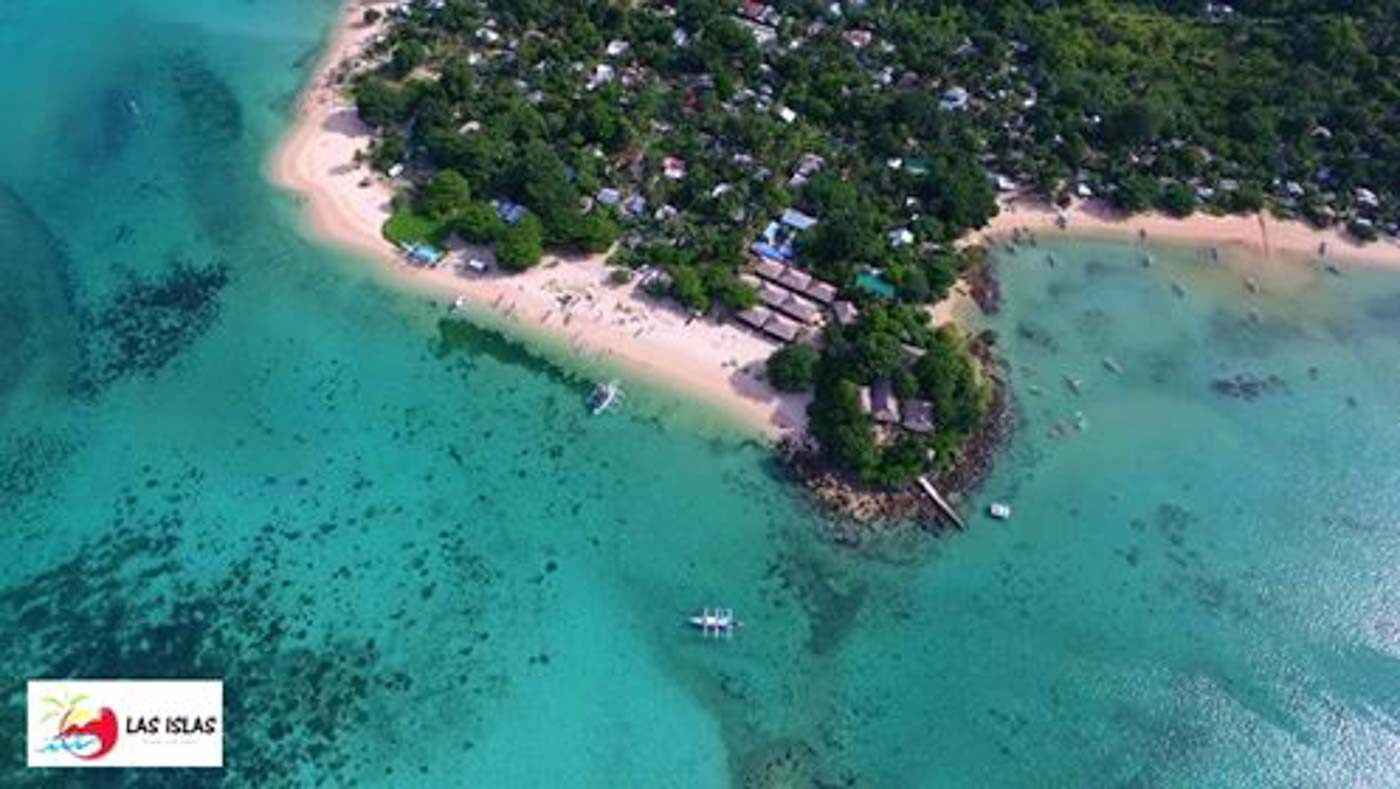 SICOGON. View of the island and one of its rustic resorts. Photo courtesy of Las Islas Travel and Tours 