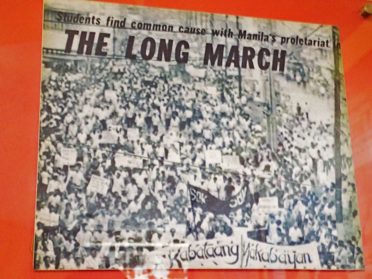 STREET MARCH. Photos and details of various street marches and protests can be found at the Bantayog museum. 