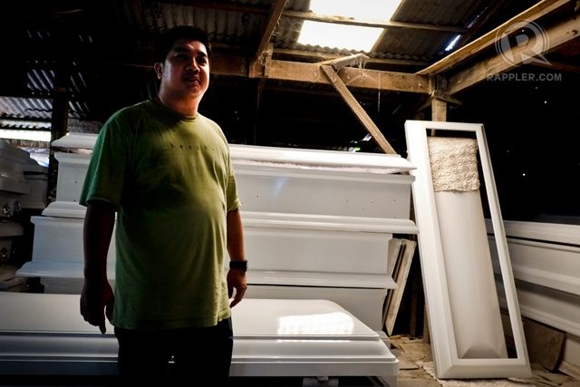 BUSINESS IS ALIVE. Pop Basilio, a second-generation coffin-maker, who recently expanded his operations by opening two new manufacturing sites, is among the 300 family-run businesses in San Vicente