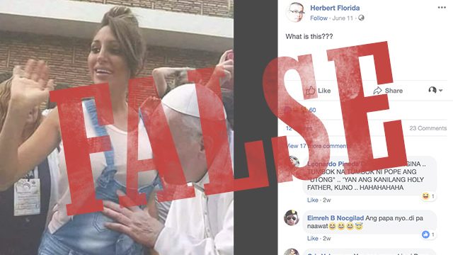HOAX: Pope Francis ‘kisses’ model on the chest