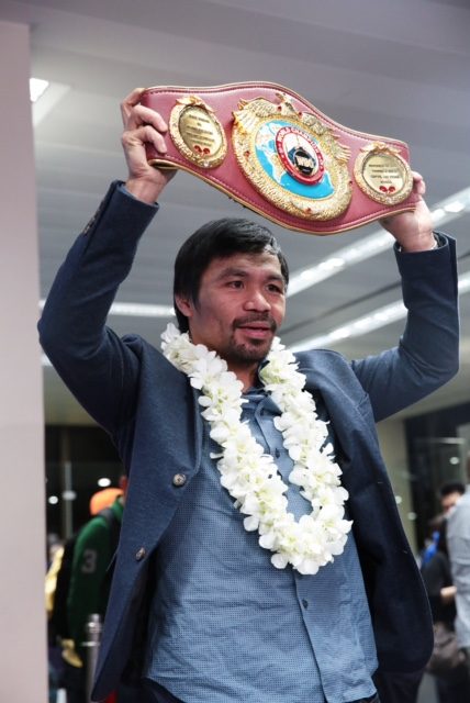 BACK TO WORK. Manny Pacquiao returns home and back to work as Senator of the Philippines. Photo by Jedwin M Llobrera/Rappler 