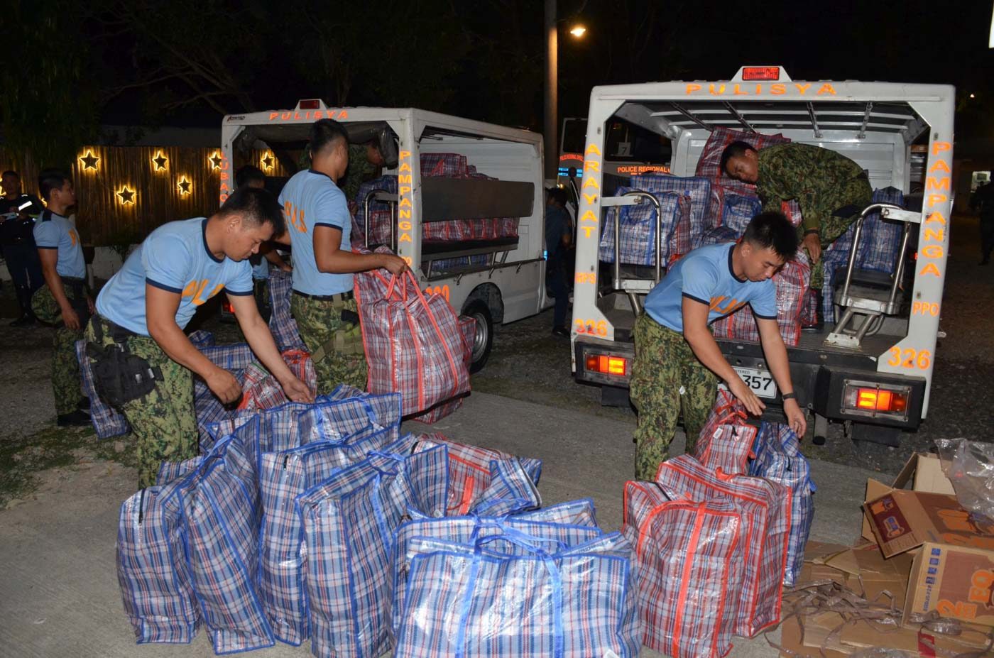 Central Luzon cops bring P2.5M worth of relief goods to Batangas colleagues