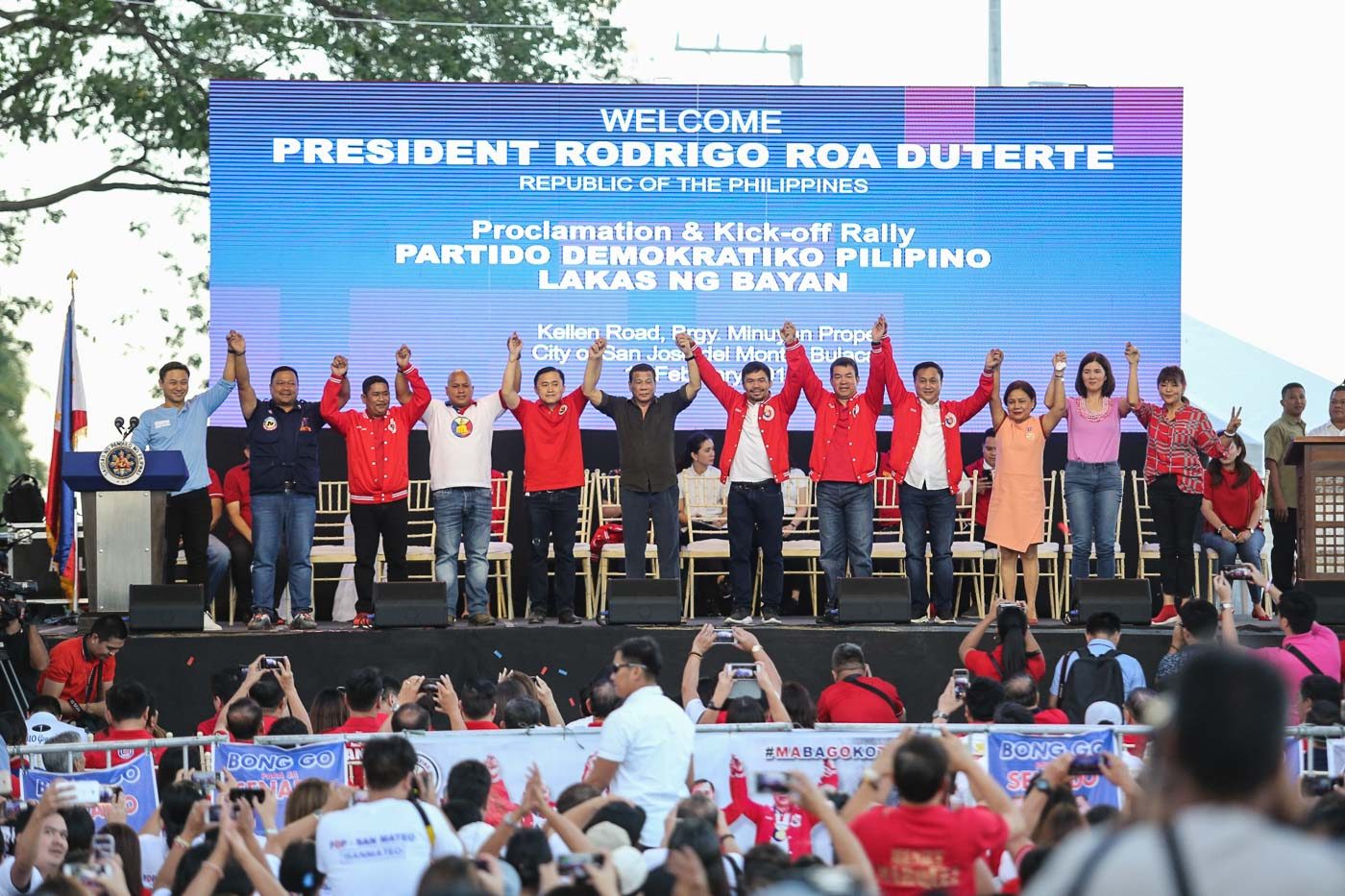 Duterte officially endorses 11 chosen candidates for May 2019