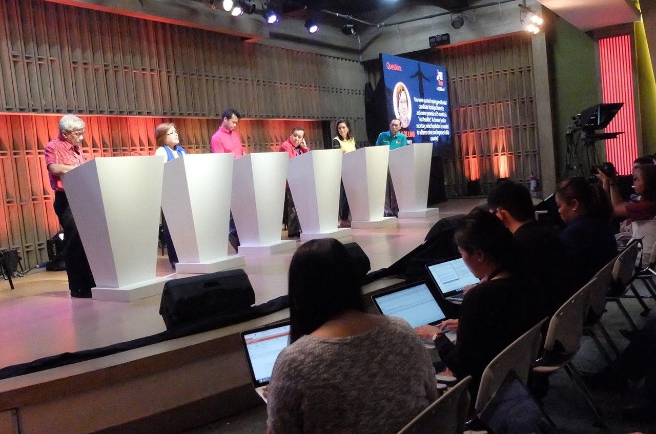 SENATORIAL DEBATE. Rappler holds the 2nd senatorial debate #TheLeaderIWant  on Friday, April 15. Photo by Alecs Ongcal/Rappler   