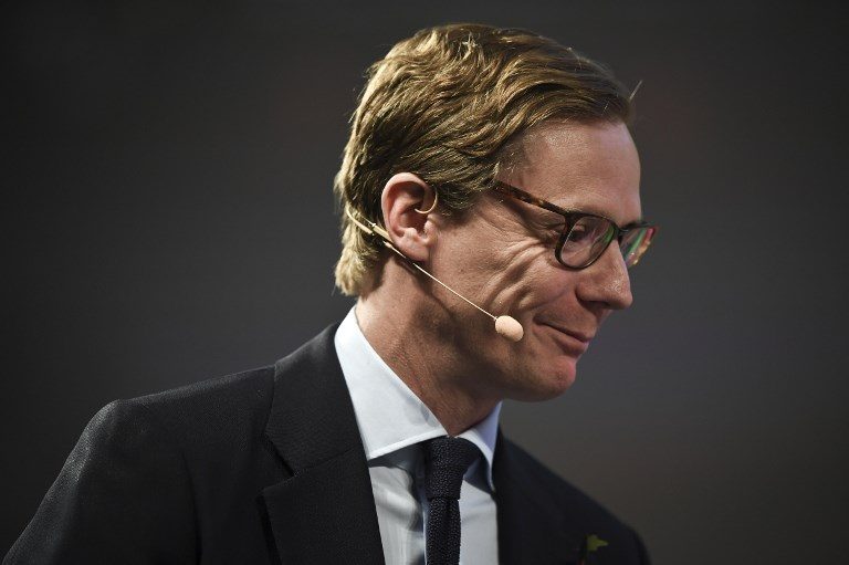 SUSPENDED. In this file photo, Cambridge Analytica's chief executive officer Alexander Nix gives an interview during the 2017 Web Summit in Lisbon on November 9, 2017. File photo by Patricia De Melo Moreira/AFP 