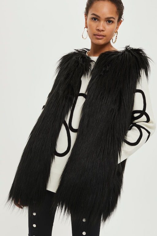 Faux fur gilet by SHACI (GBP 59) from topshop.com 