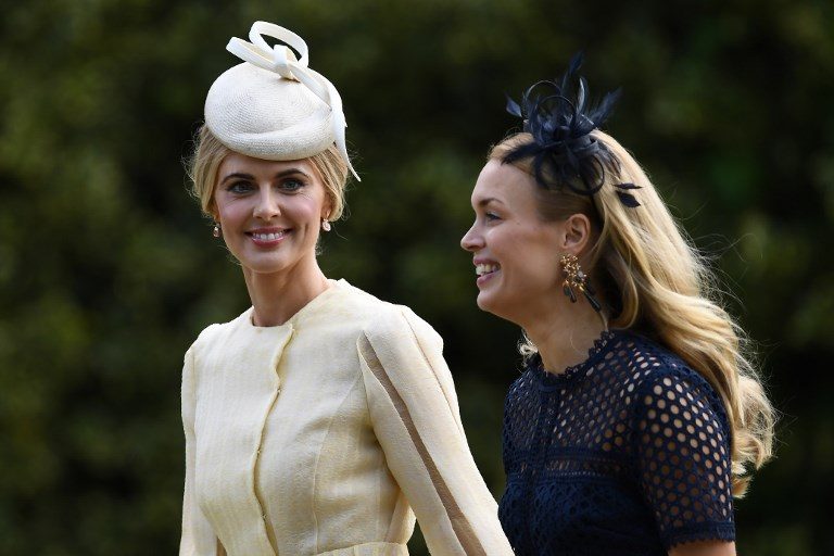 Donna Air (L) attends the wedding of Pippa Middleton and James Matthews at St Mark's Church in Englefield, west of London, on May 20, 2017. Photo by Justin Tallis/AFP Photo/ 