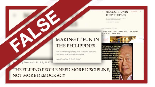 FALSE: Lee Kuan Yew’s ‘quote’ on PH democracy