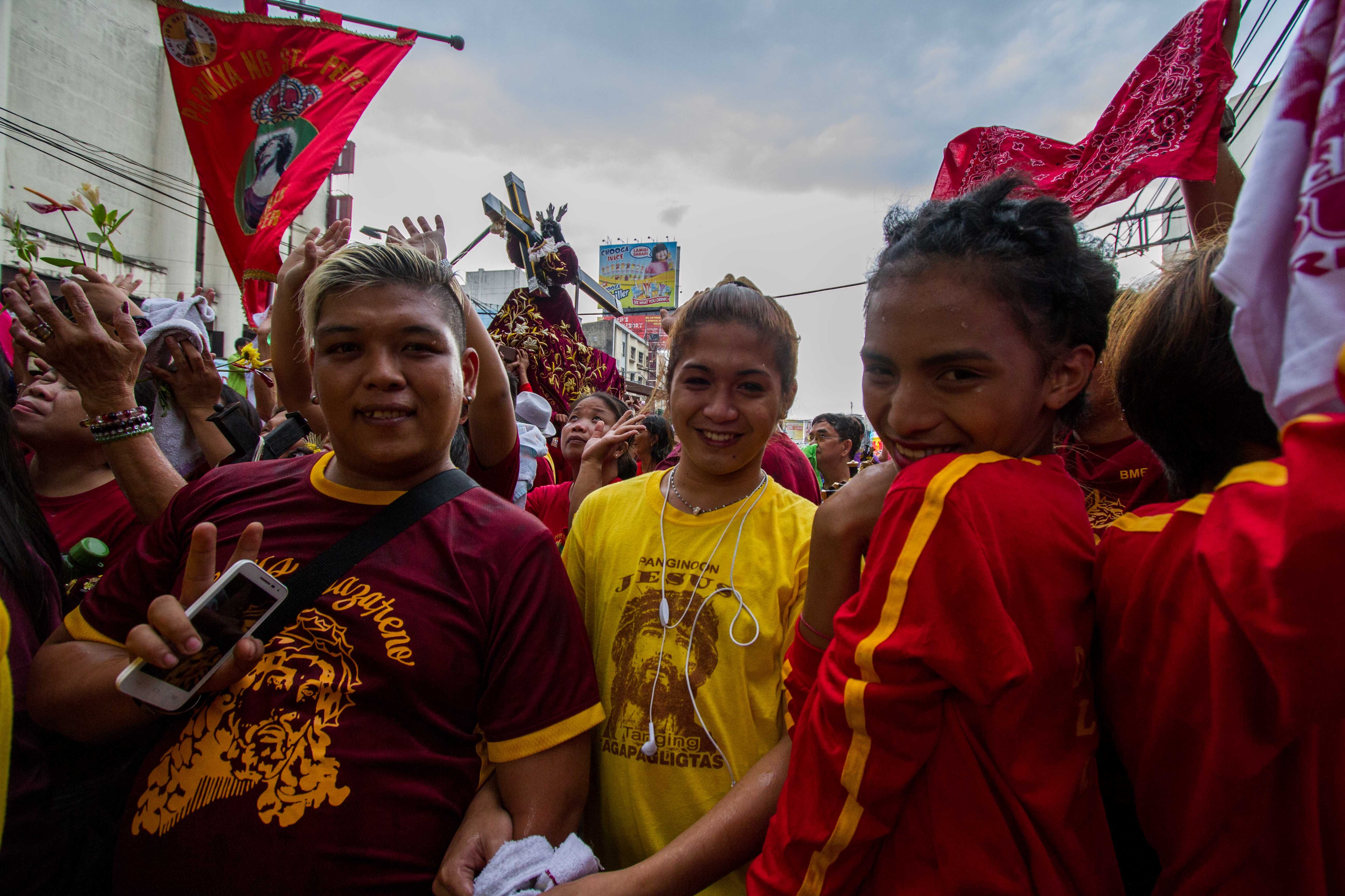 Black Nazarene devotees from the LGBT community actively join the procession of the replicas on Jan 7. 