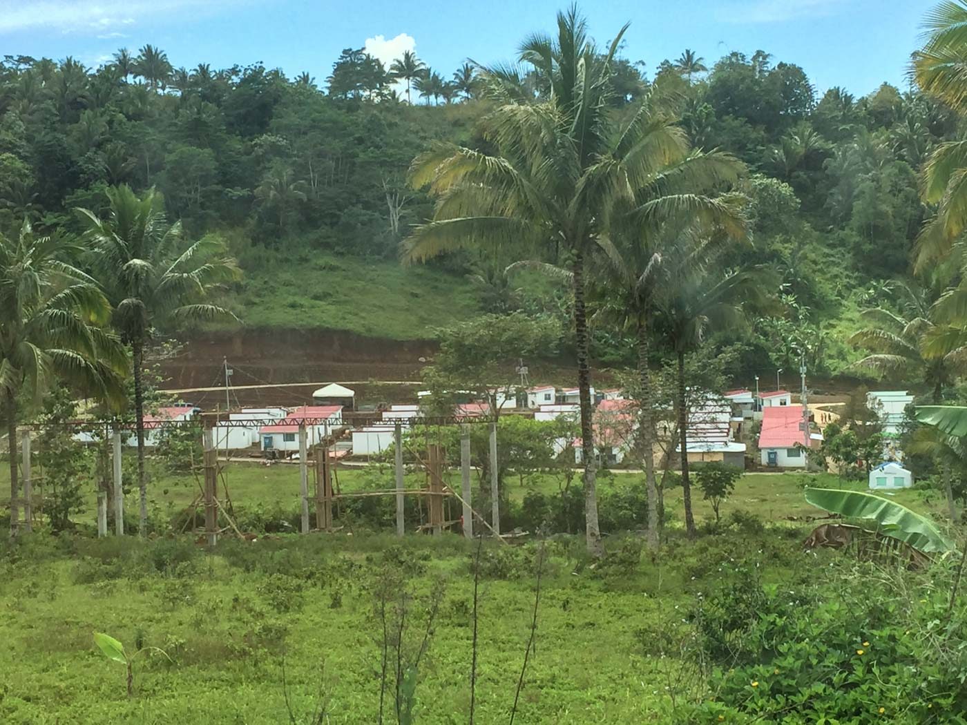TEMPORARY. Temporary relocation sites are being built around the Marawi City proper.   