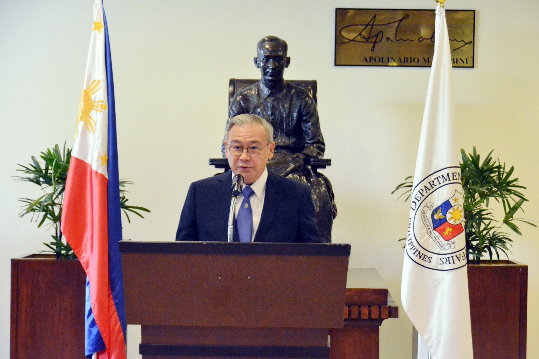 HISTORIC AWARD. Foreign Secretary Teodoro Locsin Jr at the Department of Foreign Affairs in June 2020. File photo from DFA 