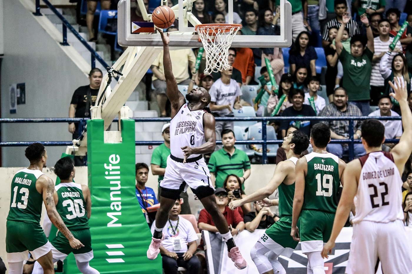 WHAT MATTERS. 'Although it went up and down, well we still got the win at the end of the day,' says Bright Akhuetie, who delivers yet again with 17 points and 10 boards. Photo by Michael Gatpandan/Rappler  