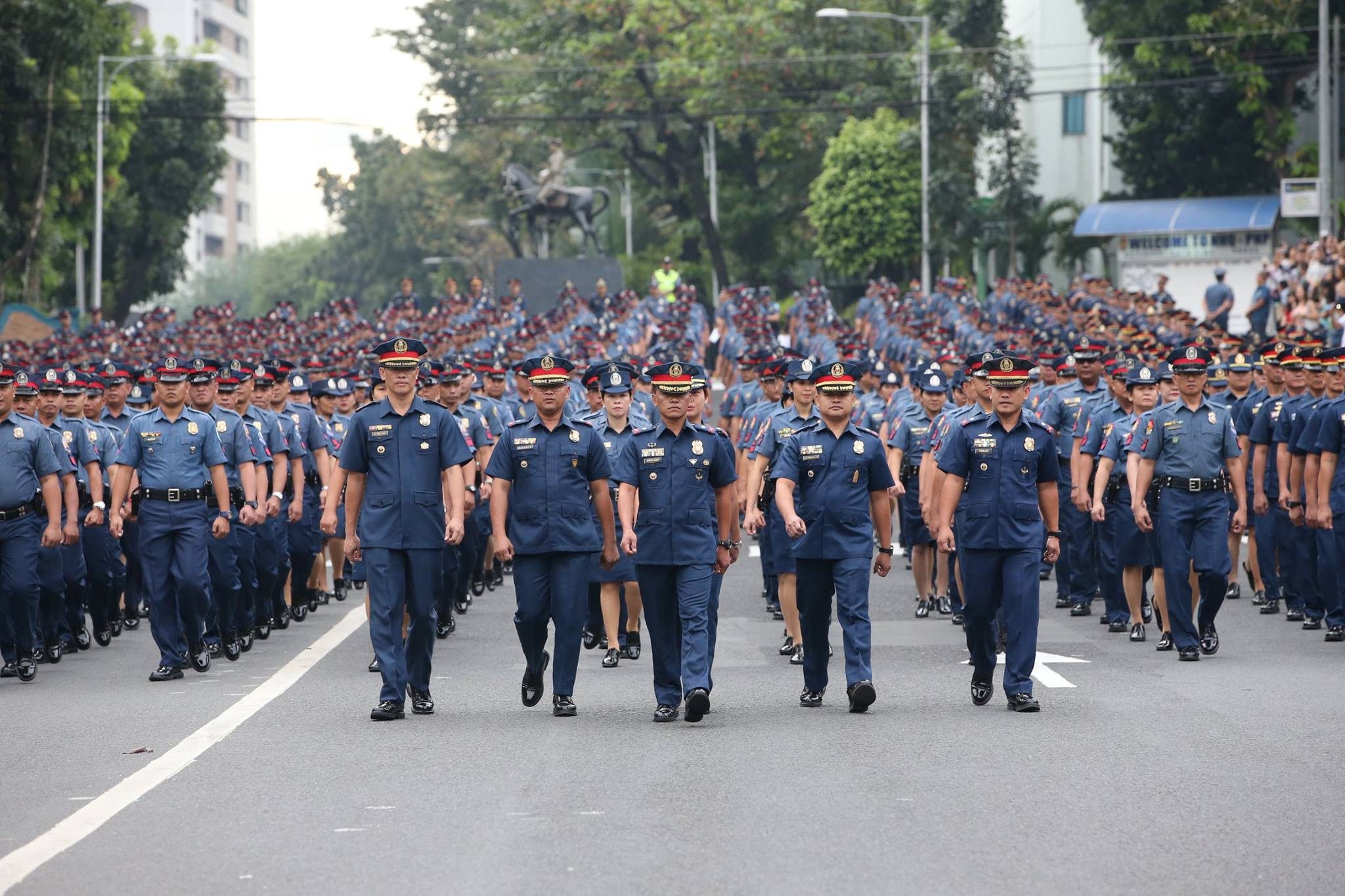 'SERVE AND PROTECT.' Newly-promoted officers of the PNP inside Cramp Crame. File photo courtesy of the PNP PIO  