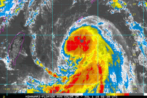 Florita intensifies into severe tropical storm