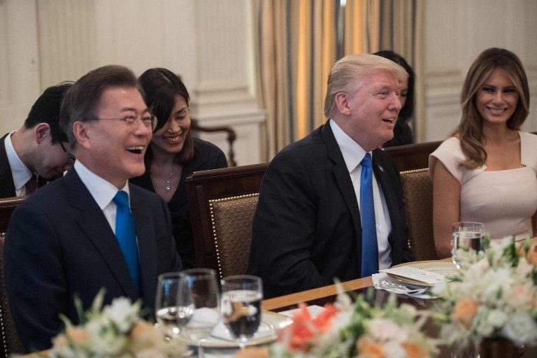 Trump, South Korean president hold post-dinner talks on North Korea policy