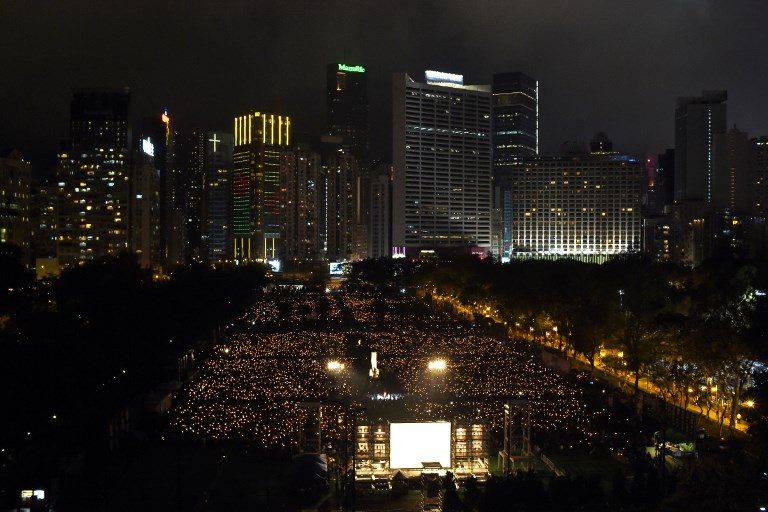 Thousands gather at Hong Kong Tiananmen vigil