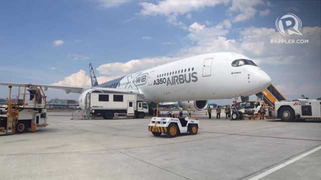 Airbus A350 XWB in Manila for preview flights