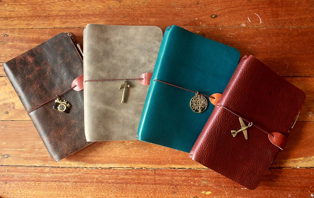 Choose between these colors for the large set. Photo courtesy of Alunsina Handbound Books  