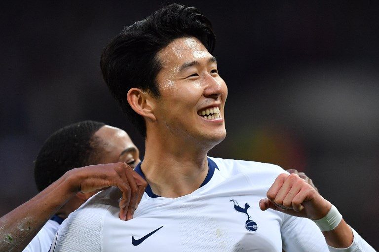 DIVERSE SKILLSET. Son Heung-min shows off his footballing skills in a playful footgolf challenge in the Tottenham Hotspur stadium. File photo by Ben Stansall/ AFP 
