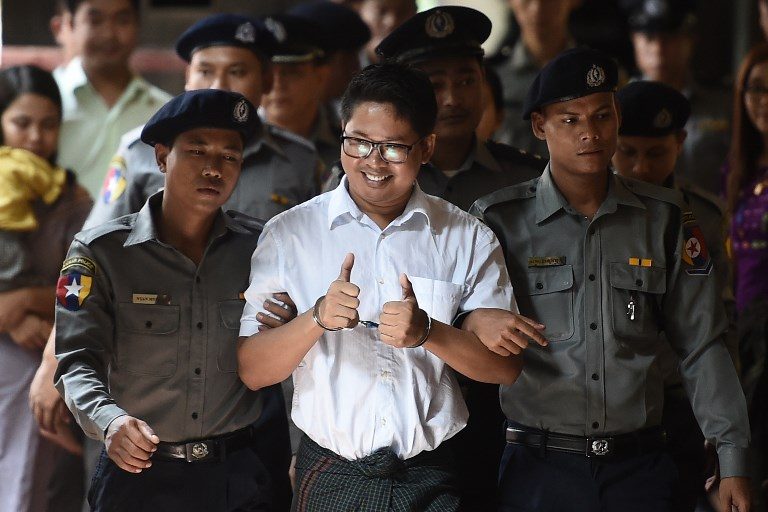 Rally to mark 1 year since arrest of Myanmar Reuters journalists