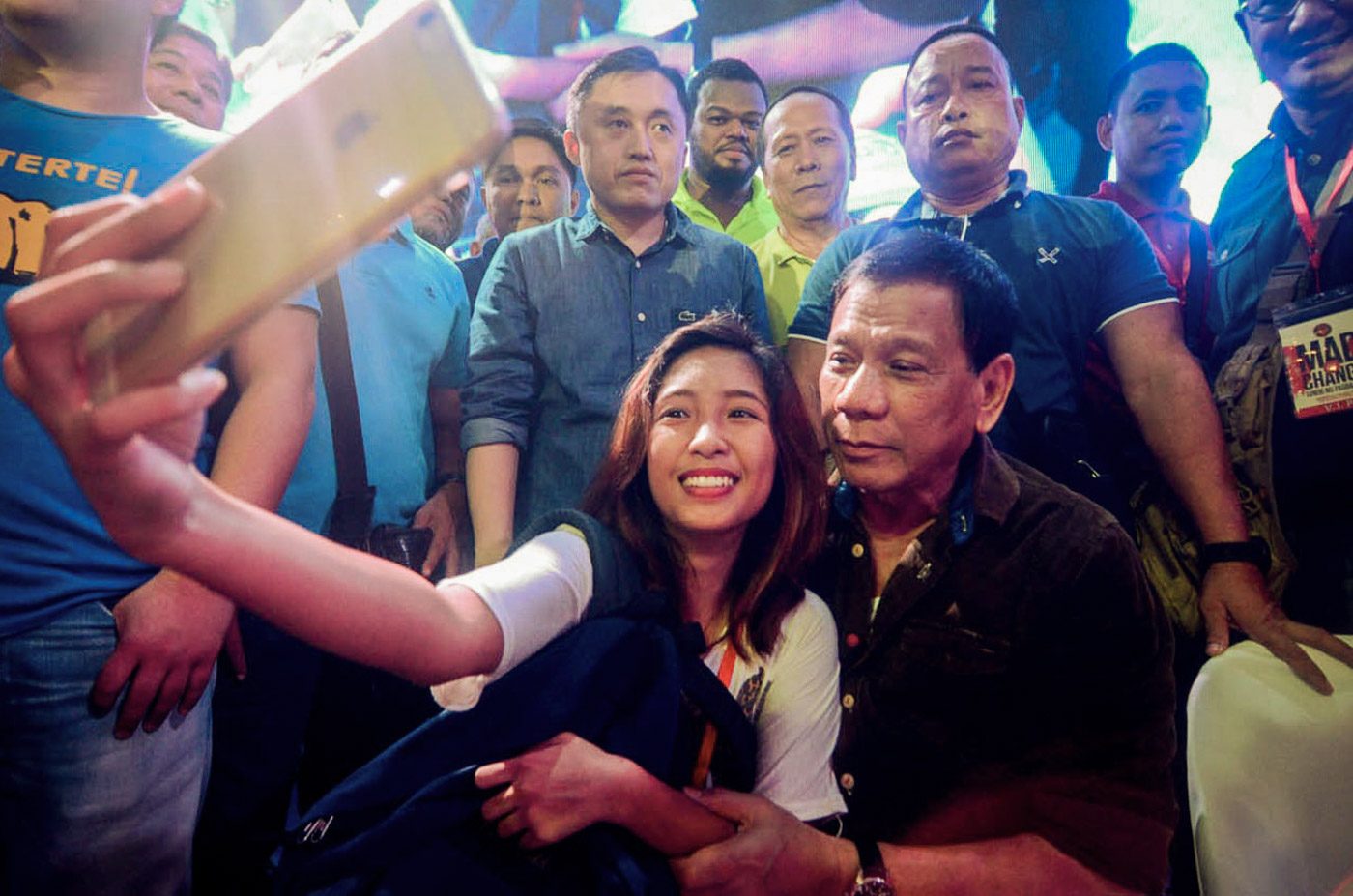 FIRST ENCOUNTER. One of the initial frames covering the Davao City mayor in a concert in Taguig on Nov. 30, 2015.     