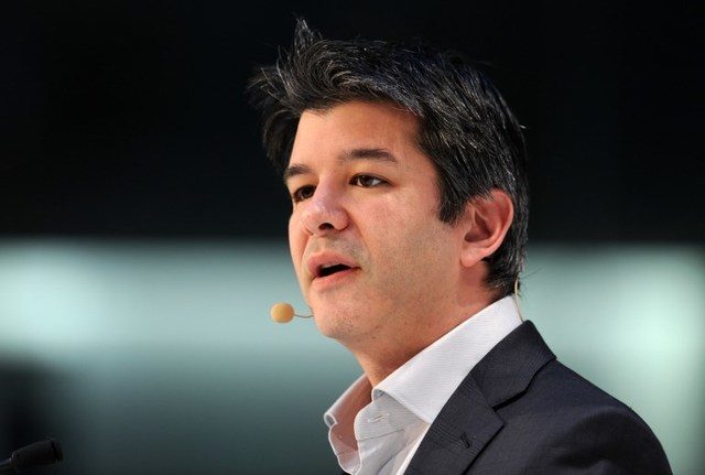 OUT. A picture taken on January 18, 2015 shows Travis Kalanick, co-founder of Uber, in Munich, Germany. Photo by Tobias Hase/AFP 