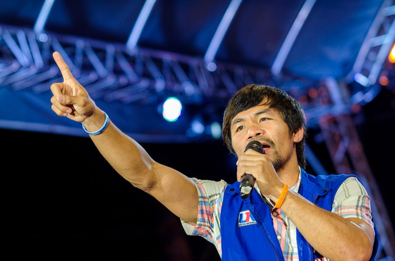 BOXING SUPERSTAR. Pacquiao, who has consistently made it to the Magic 12 in election surveys, is a crowd favorite.  