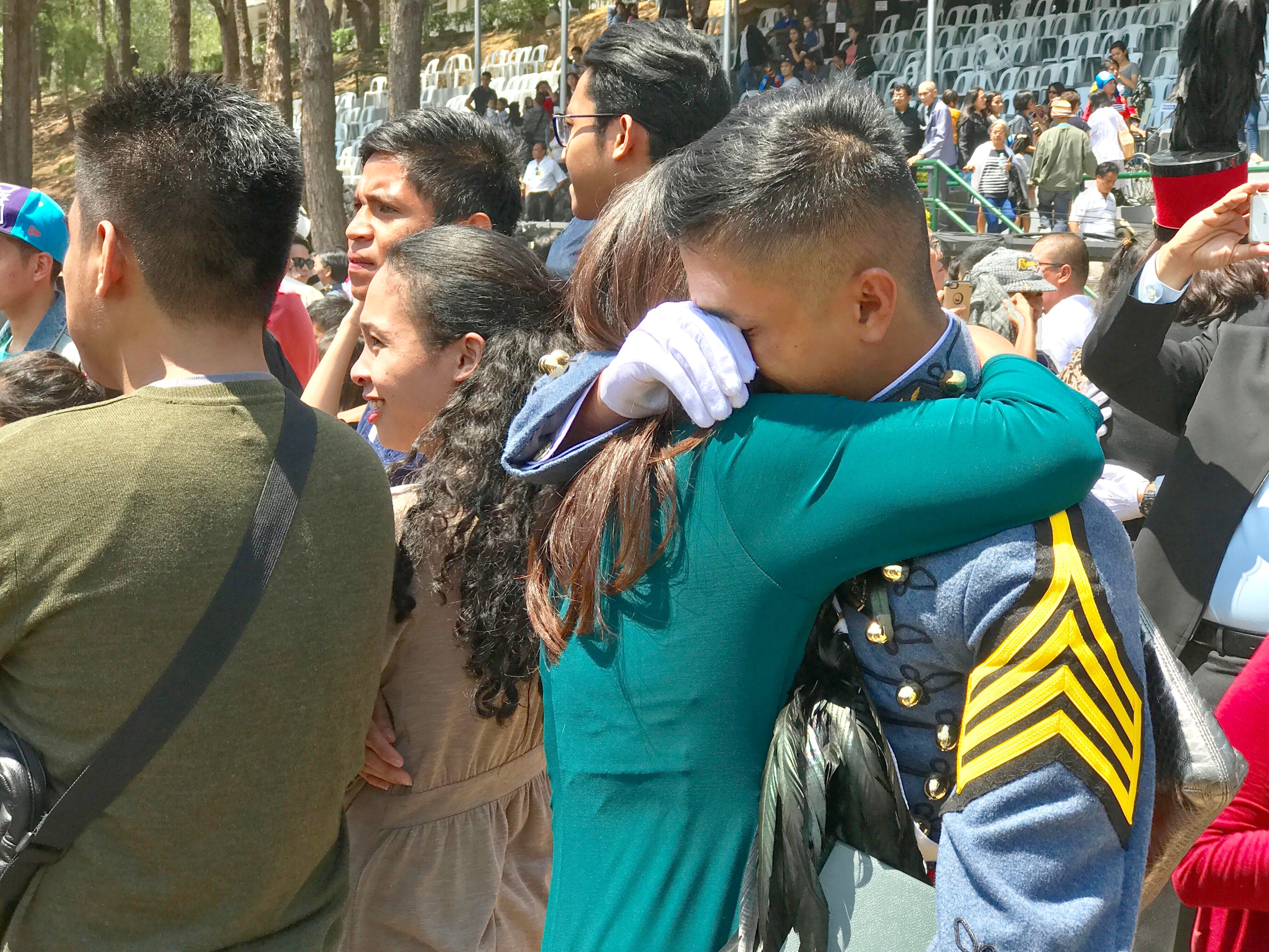 MILESTONE. A cadet is overcome by emotion. Photo by Mau Victa/Rappler 