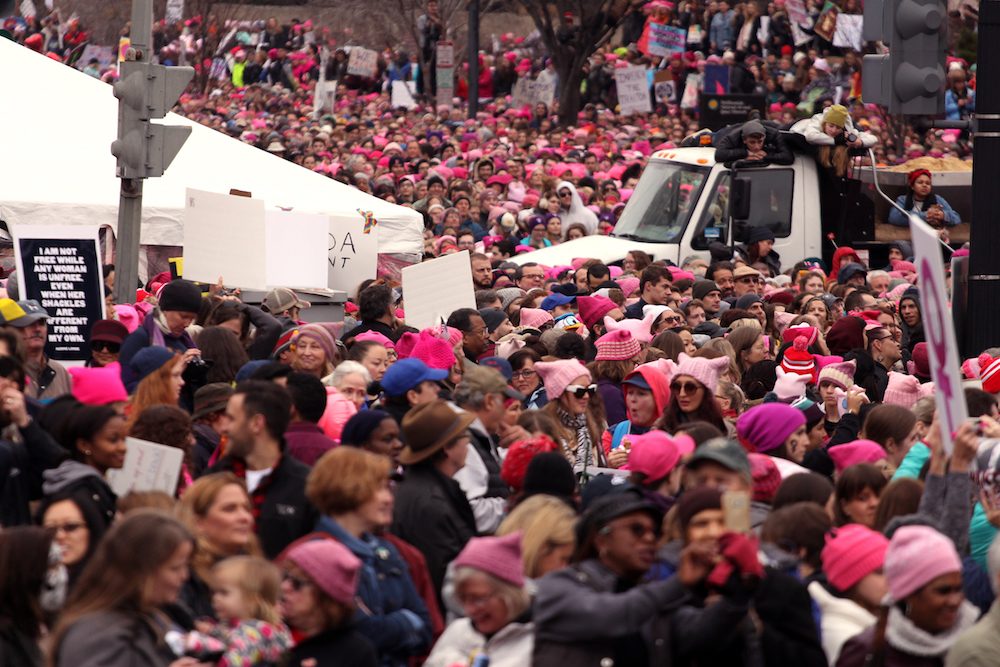 Over 500,000 protestors flocked to the US Capital to stand up against racial and gender discrimination, among other pressing issues, at the Women's March on Washington. They were joined by sister demonstrations throughout the United States and all over the world. 