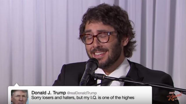 WATCH: Josh Groban sings Donald Trump tweets on ‘Kimmel’