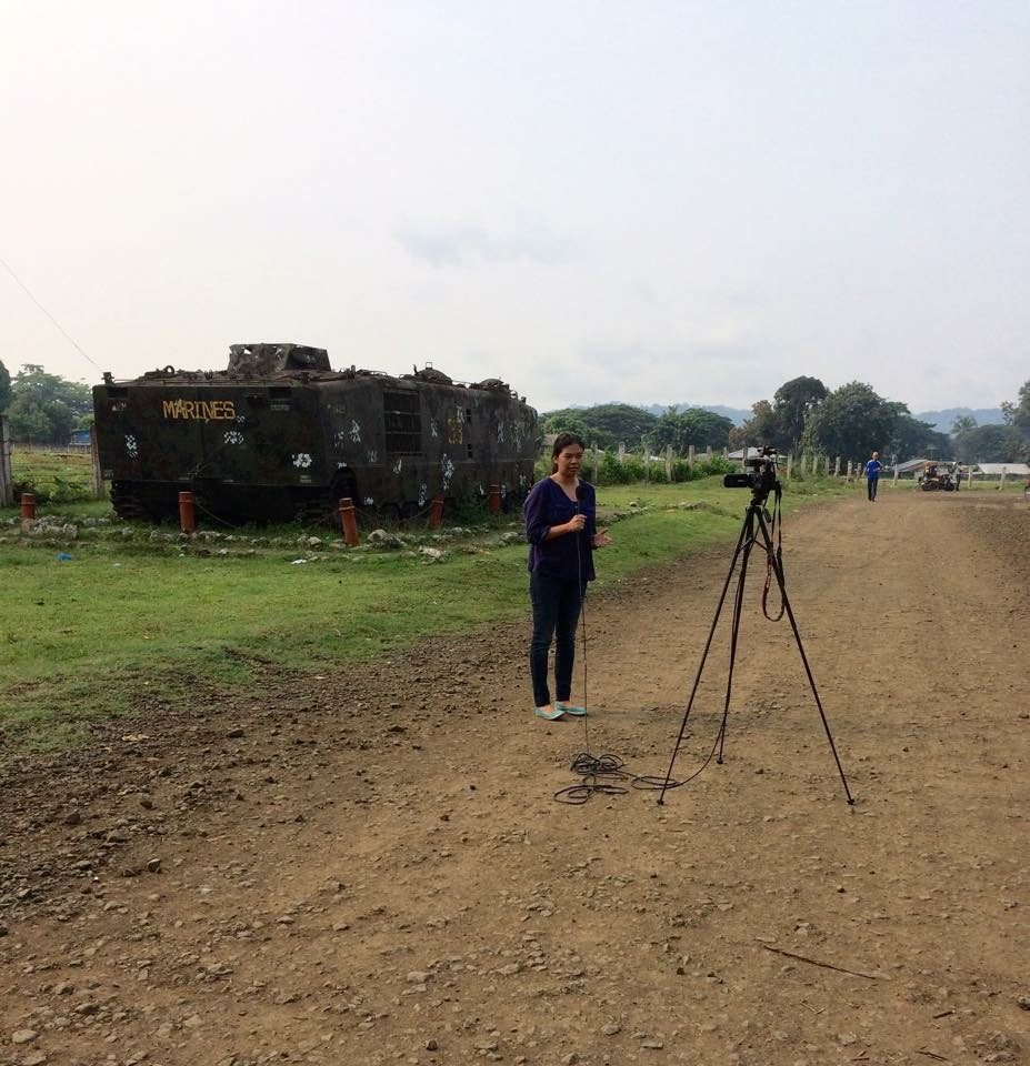 OUT IN THE FIELD. Carmela Fonbuena covering the Philippine military