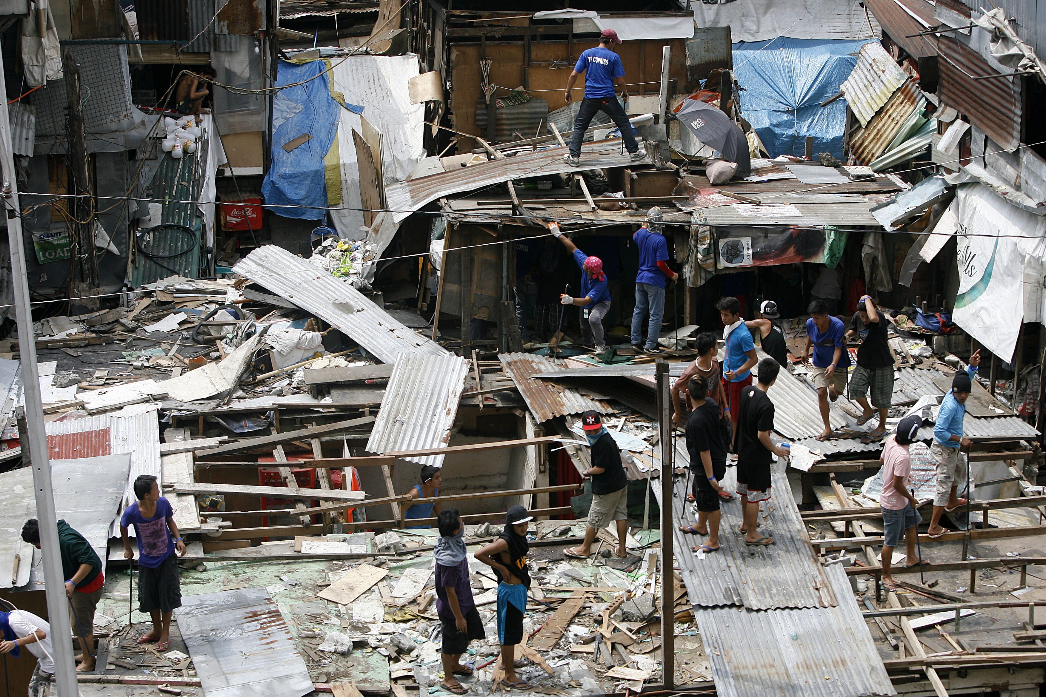 DEMOLISHED. The homes of the more than 200 families in Mother Ignacia Street after the operations.  