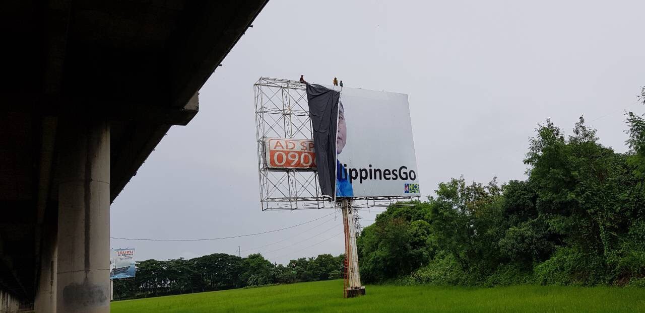 Bong Go supporter takes down NLEX billboard
