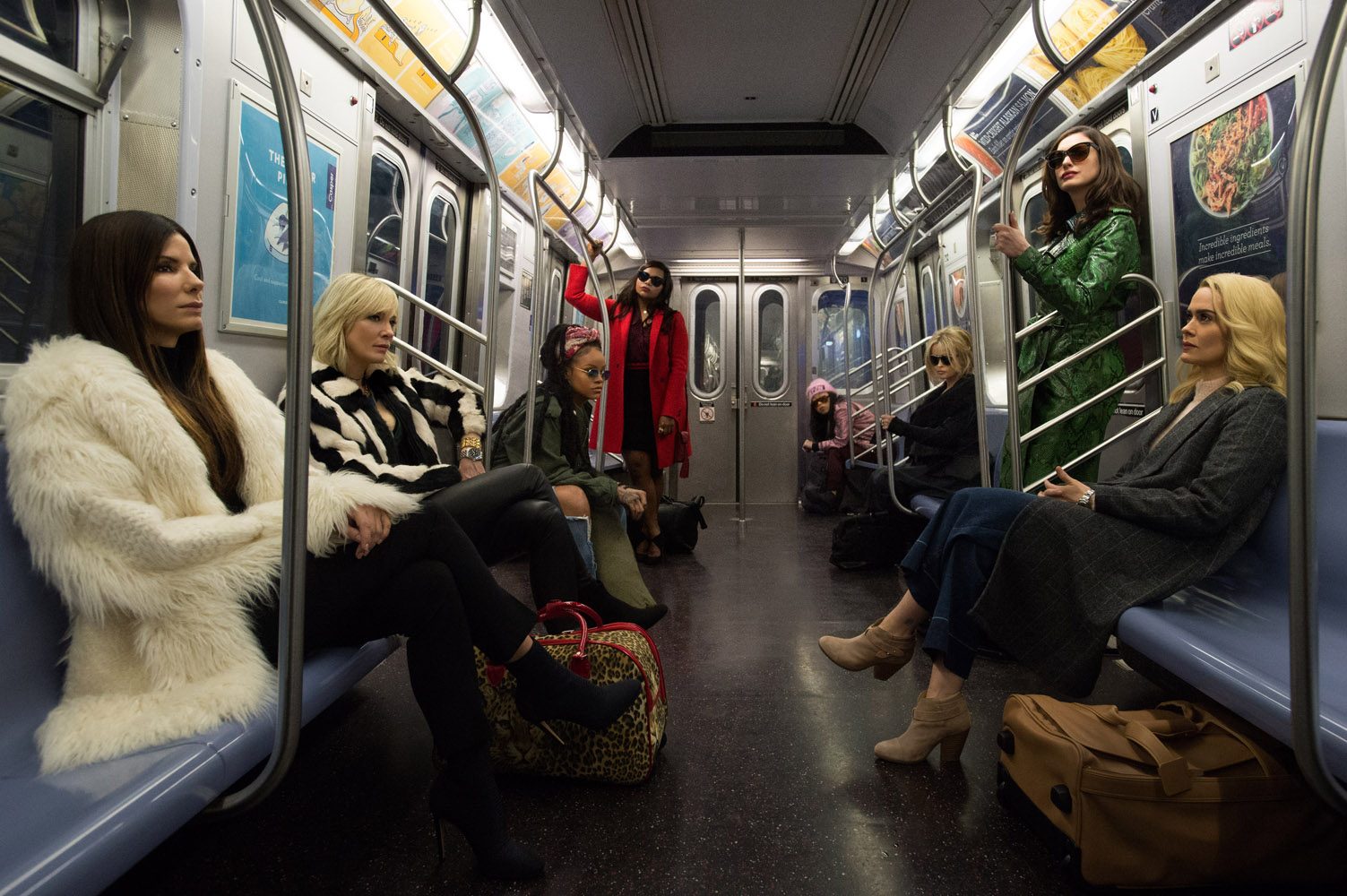 THE GANG. The female cast of 'Ocean's 8' inside the subway. 