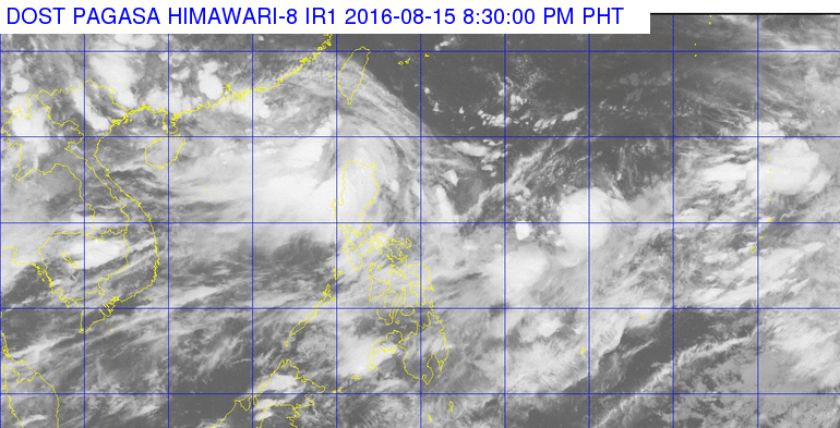 Satellite image as of August 15, 8:30 pm. Image courtesy of PAGASA 