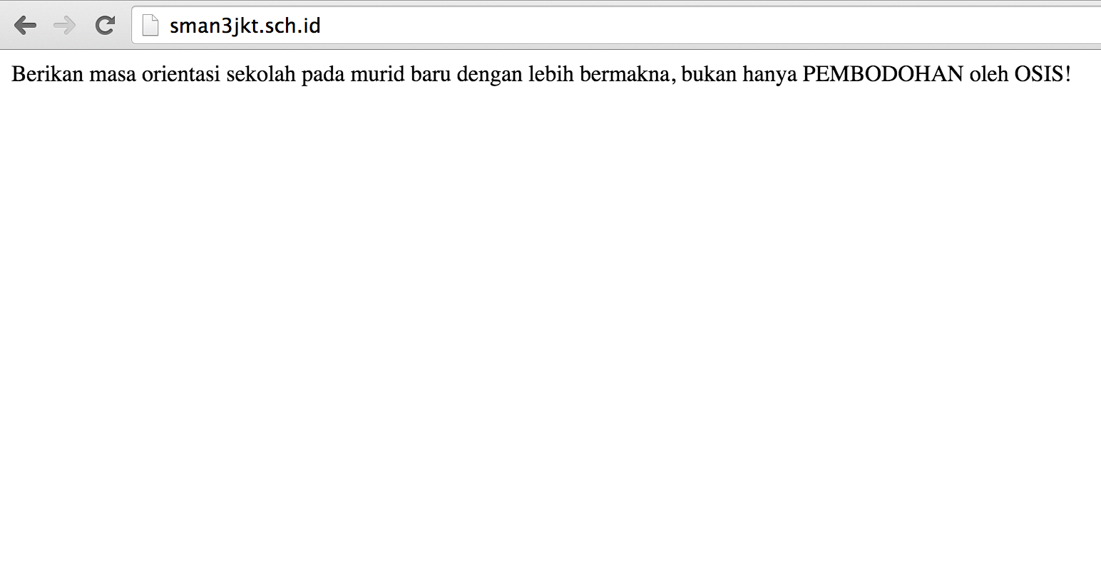 Situs SMAN 3 Jakarta di-hack. Screencshot dari sman3jkt.sch.id 