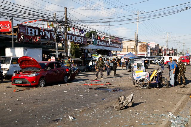 BLAST SITE. The explosion rocked the bus terminal in Guiwan, Zamboanga City. Photo by Charlie Saceda/Rappler 