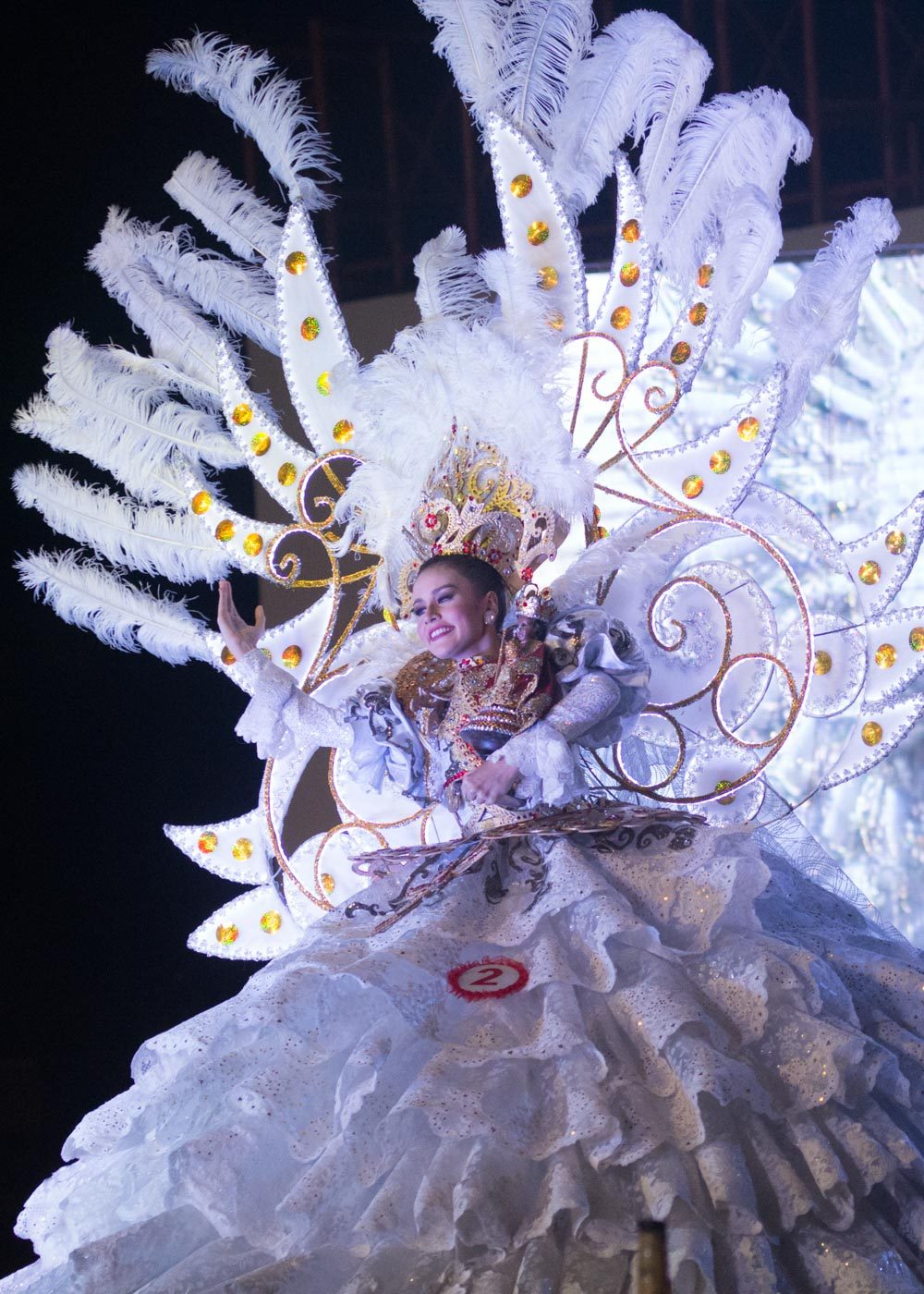 REGAL IN WHITE.  Bianca Wilhelmina Willemsen of Carcar City is the 2nd runner-up in the competition 