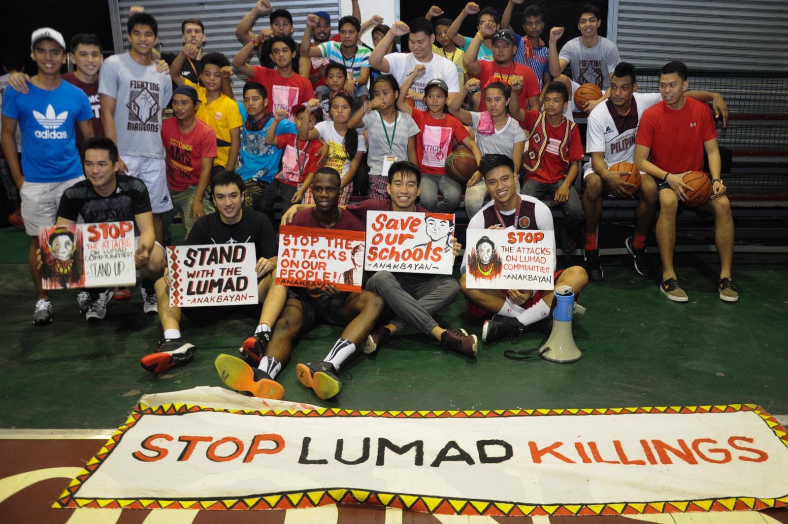 STOP LUMAD KILLINGS. UP Fighting Maroons show their support for the Lumad in Mindanao 