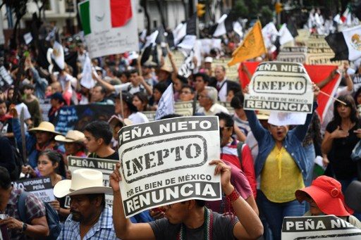 Thousands protest for Mexican leader to ‘resign now’