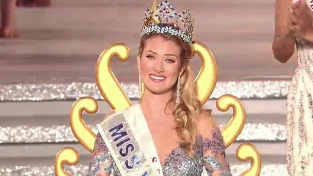 MISS SPAIN. Mireia Lalaguna Royo is crowned Miss World 2015. Screengrab from hq.xinhuanet.com 