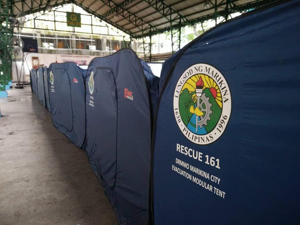 DONATION. Marikina donated these modular tents to evacuees in Cotabato. Photo from Marikina PIO 