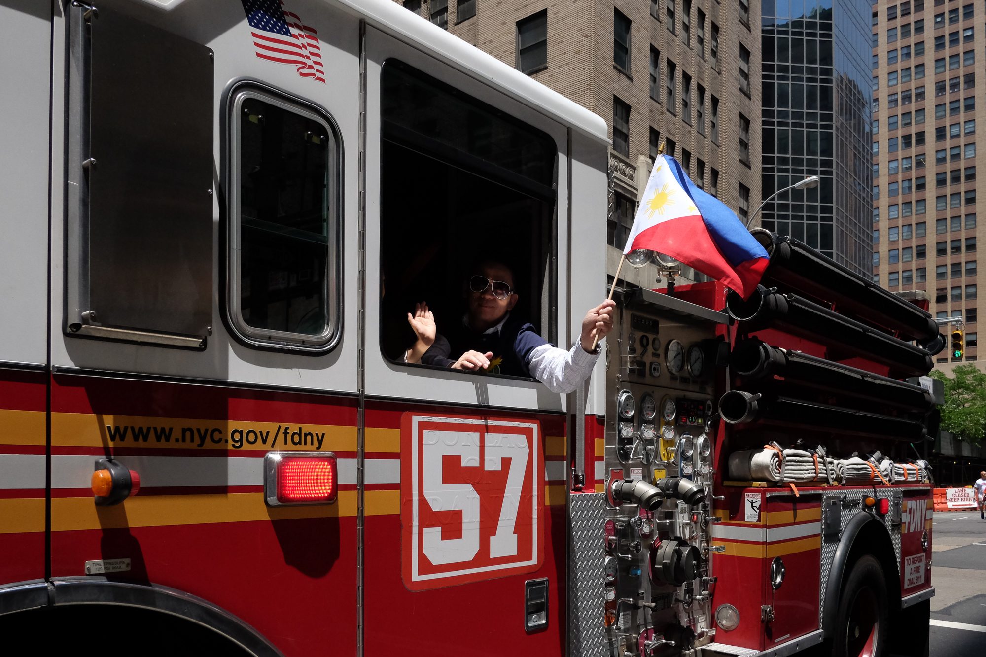 FIRE DEPT. New York City Fire Department joins the parade in support of the Filipino community.  