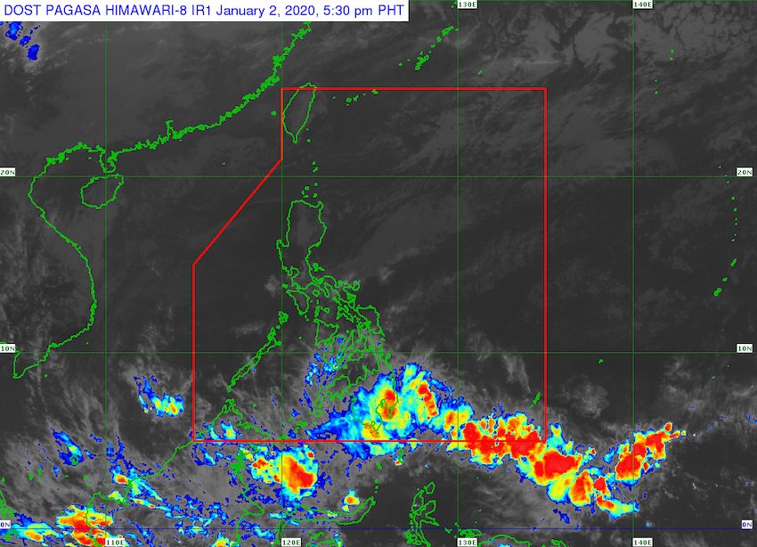 Rain seen in southern parts of Luzon, Mindanao until January 3