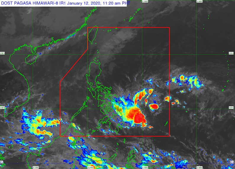 LPA bringing rain to Caraga, Eastern Visayas on January 12