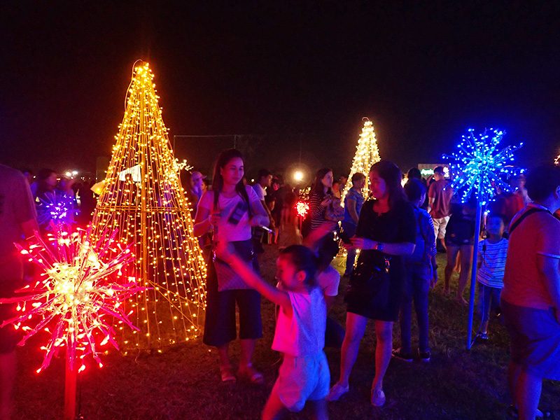 CHRISTMAS TREES AND MORE. Outside the field of lights are other Christmas delights. 