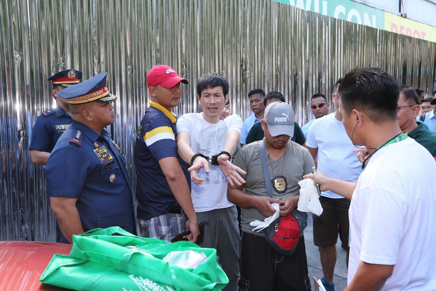 SHABU. Packages of shabu are laid out in front of a drug suspect on March 23, 2018. Photo courtesy of PNP-PIO 