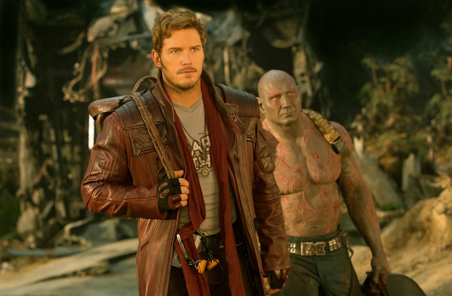 STAR LORD AND DRAX. Chris Pratt and Dave Bautista star in Marvel's 'Guardians Of The Galaxy Vol. 2.' Photo courtesy of Walt Disney Studios Motion Pictures 