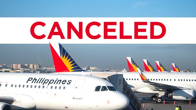 Canceled flights due to Typhoon Tisoy