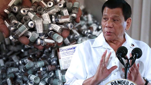 Duterte defends officials blamed for Dengvaxia controversy